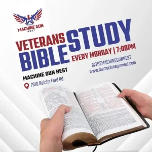 Bible study at the Machine Gun Nest, discipleship for veterans
